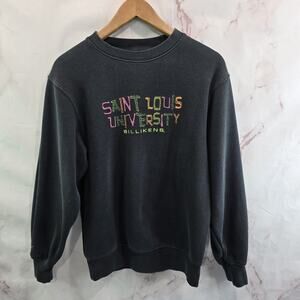 St Louis University Sweatshirt Womens Small Black Jansport Pullover Crew Neck